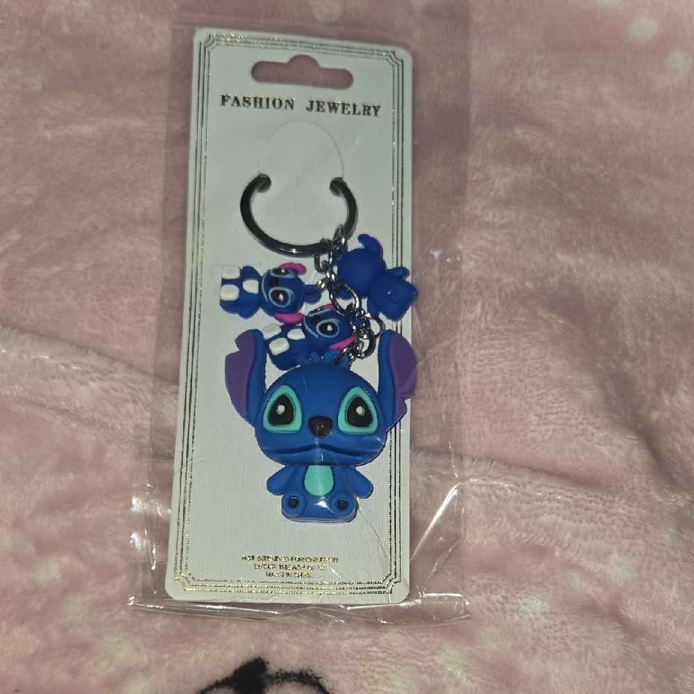 Blue Cartoon Stitch Keychain for Accessories